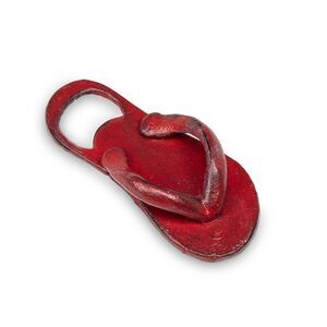 Red Flip Flop Sandal Bottle Opener Hand Held Cast Iron